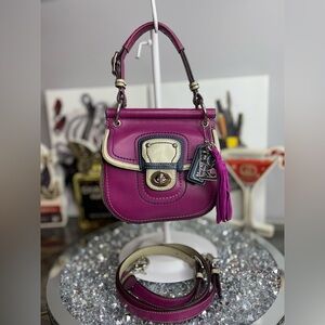 Coach Mini Bag in Vibrant Purple with Silver Accents